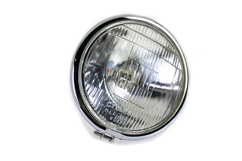 6-1/2  Round Headlamp Black - V-Twin Mfg.