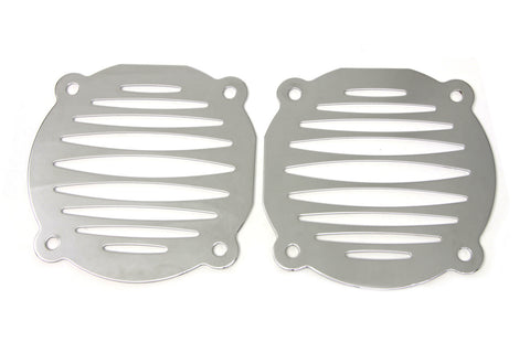 Chrome Milled Slots Speaker Grill Set - V-Twin Mfg.