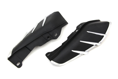 Black Windshield Deflector Set with Chrome Trim - V-Twin Mfg.