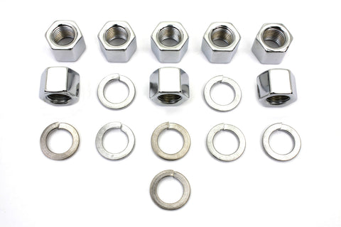 Chrome Cylinder Base Nuts and Washers - V-Twin Mfg.