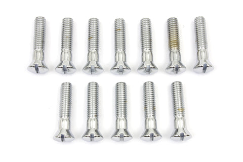 Chrome Cam Cover Stock Slotted Screws - V-Twin Mfg.