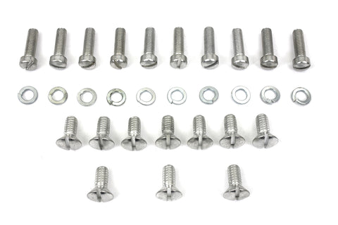 Cadmium Outer Primary Cover Screw Set Stock - V-Twin Mfg.