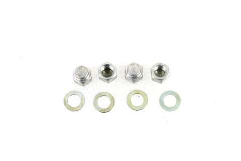 Rocker Shaft Cadmium End Cap Type Nuts with Washers - V-Twin Mfg.