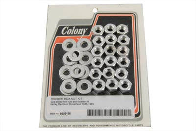 Cadmium Rocker Box Hex Nuts - V-Twin Mfg.