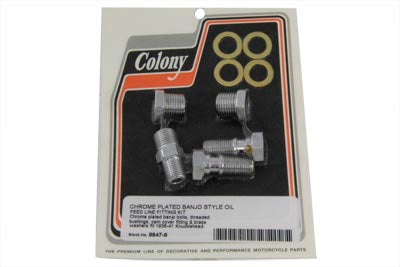 Oil Line Fitting Kit Chrome - V-Twin Mfg.