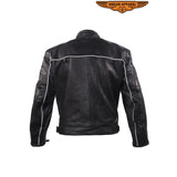 Mens Racer Jacket with Relfective Piping