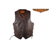 Mens Brown Leather Vest