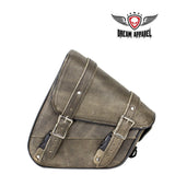Genuine Distressed Brown Leather Left Side Solo Swing Arm / Hardtail Bag