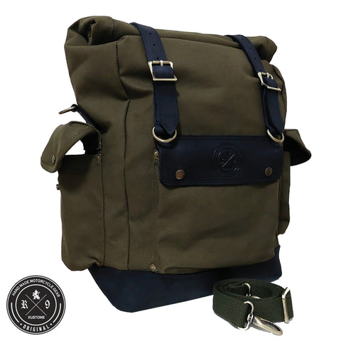 Rolltop Side Panniers (Military Green) by R9Kustoms