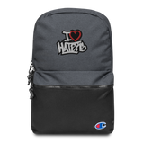 I Heart Haters Embroidered Champion Backpack