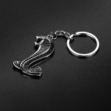 3D Metal Cobra Snake Emblem Keyring Key Ring Chain Keychain